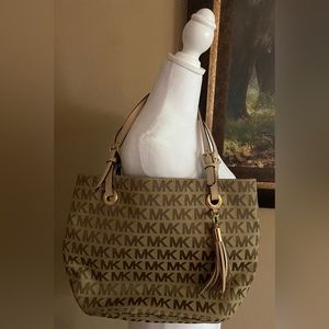 Michael Kors Medium Signature Jacquard Gold Bag